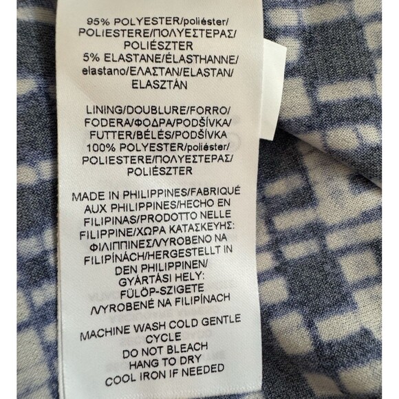 NWT Chaps Navy Blue White Sleeveless Knit Gathered Waist Dress Sz XL Career - Picture 8 of 8